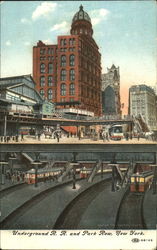 Underground R. R. And Park Row Postcard