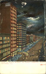 View Of State Street By Night Postcard