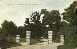 Entrance Of Oakland Cemetery Freeport, IL Postcard Postcard