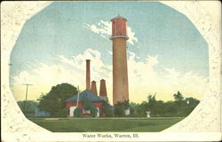 Water Works Warren, IL Postcard Postcard