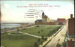 Lake Front Looking Chicago, IL Postcard Postcard