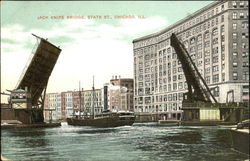 Jack Knife Bridge, State St Chicago, IL Postcard Postcard