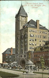 Illinois Central Depot, 12th St and Michigan Ave. Postcard