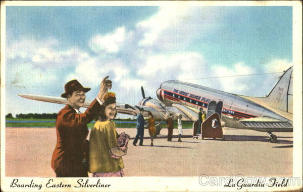 Boarding Eastern Silverliner, La Guardia Field Queens New York