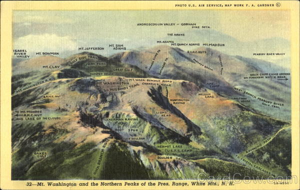 Mt. Washington And The Northern Peaks Of The Pres. Range White Mountains New Hampshire