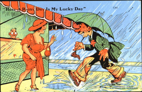 Here A Rainy Day Is My Lucky Day Comic, Funny