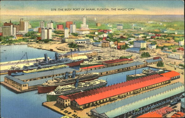 The Busy Port Of Miami Florida