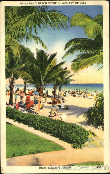 A Daily Beach Scene In January Or July Miami Beach Florida