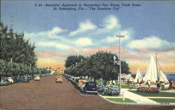 Beautiful Approach To Recreation Pier Along Yacht Basin St. Petersburg Florida