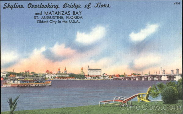 Skyline Overlooking Bridge Of Lions And Matanzas Bay St. Augustine Florida