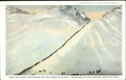 Over Chilkoot Pass During The Gold Rush In Alaska Postcard Postcard