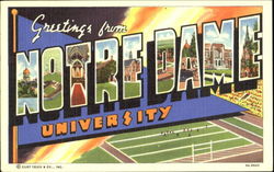 Greetings From Notre Dame University Indiana Postcard Postcard