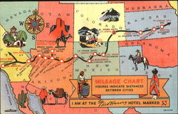 Hotels-Shops Fred Harvey Restaurants Postcard