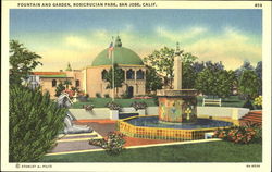Fountain And Garden Rosicrucian Park Postcard