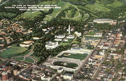 Air View Of University Of California Showing Memorial Stadium And Edwards Field Postcard