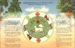 Commonwealth Of Puerto Rico Official Government Seal Postcard
