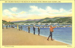 Salmon Fishing At The Mouth Of The Rogue River, Oregon Coast Highway Postcard