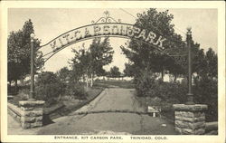 Entrance. Kit Carson Park Postcard