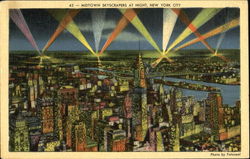 Midtown Skyscrapers At Night Postcard