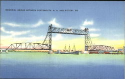 Memorial Bridge Between Portsmouth N. H. And Kittery Me Cars Postcard Postcard