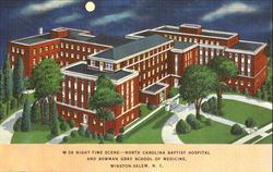 Night Time Scene - North Carolina Baptist Hospital And Bowman Gray School Of Medicine Winston-Salem, NC Postcard Postcard