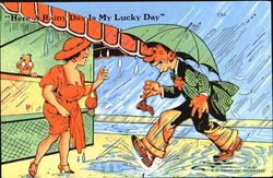 Here A Rainy Day Is My Lucky Day Postcard