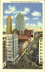 Main Street Looking East Oklahoma City, OK Postcard Postcard