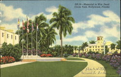 Memorial To War Dead Circle Park Postcard