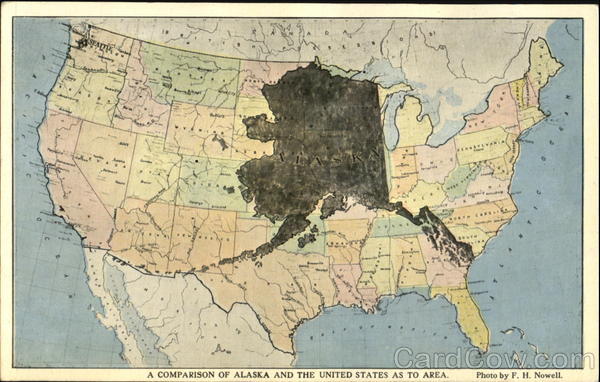 a comparison of alaska and the united states as to area maps