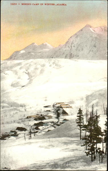 Mining Camp In Winter Scenic Alaska