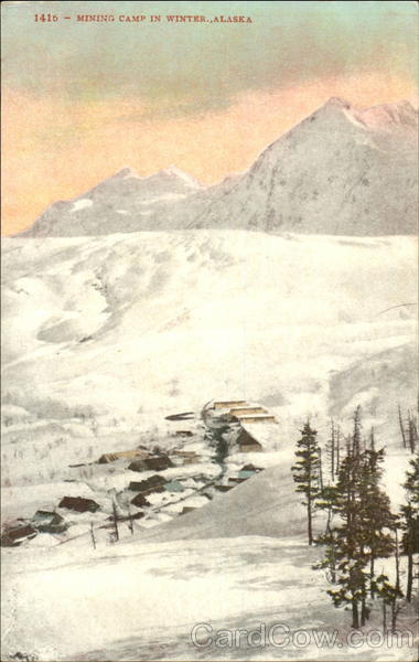 Mining Camp In Winter Scenic Alaska