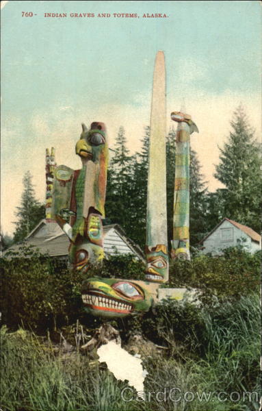 Indian Graves And Totems Scenic Alaska