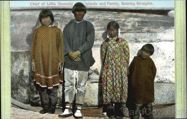Chief Of Little Diomede Islands And Family Alaska Native Americana