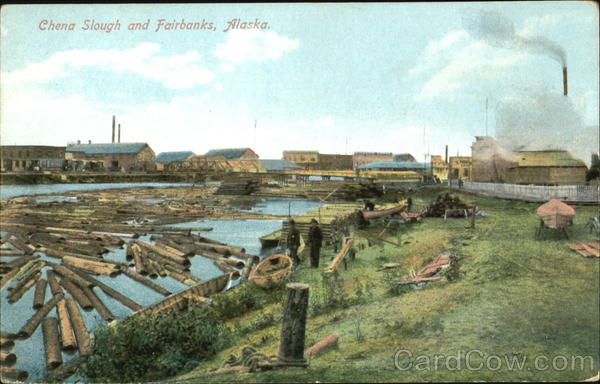 Chena Slough And Fairbanks Alaska