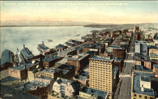Harbor And Second Ave From Smith Building Seattle Washington
