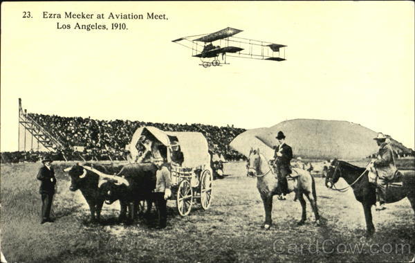 Ezra Meeker At Aviation Meet Los Angeles California