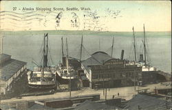 Alaska Shipping Scene Seattle, WA Postcard Postcard