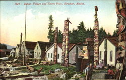 Indian Village And Totem Poles Howkan, AK Postcard Postcard