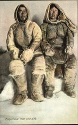 Esquimaux Man And Wife Native Americana Postcard Postcard