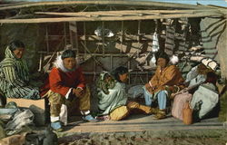 Eskimo Using His Suit That For House Postcard