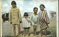 Eskimo Children Nome Beach, AK Postcard Postcard