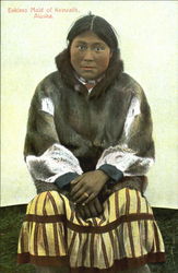 Eskimo Maid Of Keewalik Postcard