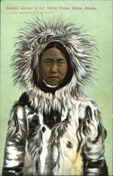 Eskimo Woman In Her Native Dress Nome, AK Postcard Postcard