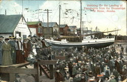 Watching For The Landing Of Passengers From The Steamship Postcard