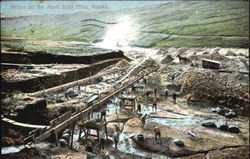 Scene On The Anvil Gold Mine Alaska Postcard Postcard