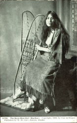 The Snow-Shoe Girl Alaska Native Americana Postcard Postcard