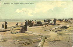 Watching The Bathers Long Beach, WA Postcard Postcard