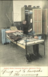 Soldier's Bunk, Vancouver Barracks Postcard