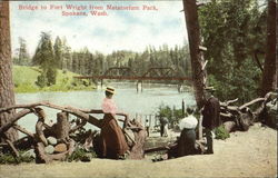 Bridge To Fort Wright, Natatorium Park Postcard