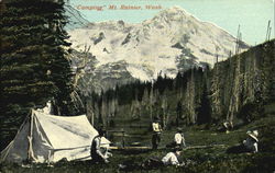 Camping Mount Rainier, WA Postcard Postcard